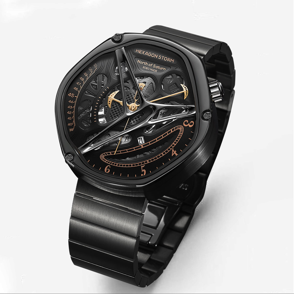 Refined product title: Men's Alien Hollow Skeleton Watch