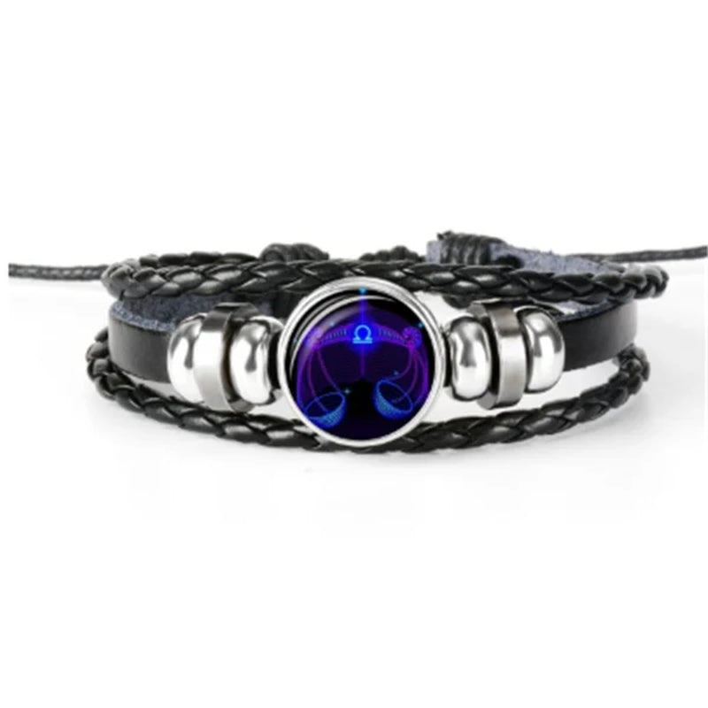 Zodiac Constellation Bracelet Braided Design Bracelet for Men Women Kids